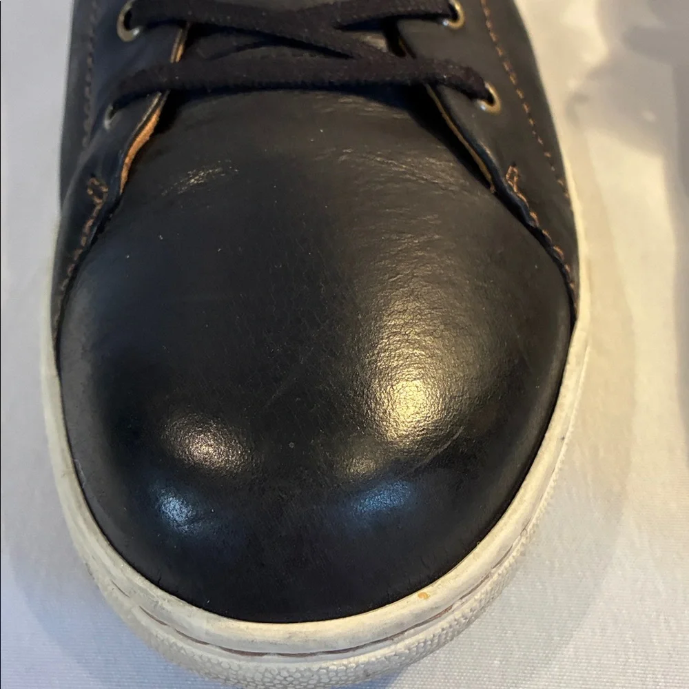 Born Men's Allegheny black leather lace up low top sneakers size 14M casual